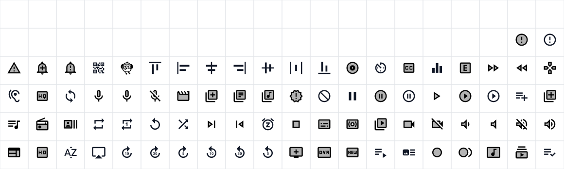 The first characters in Material Icons Two Tone