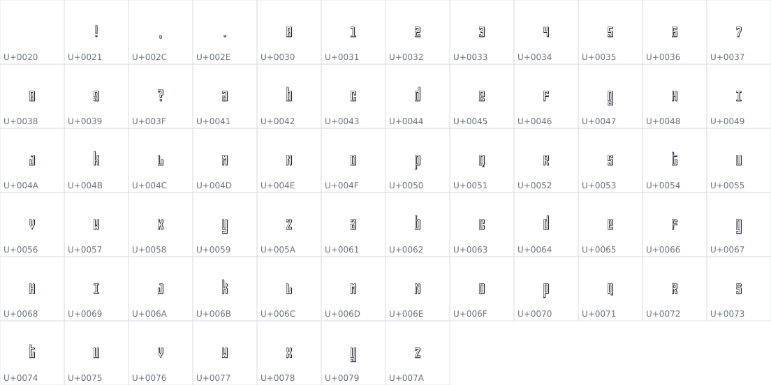 All 67 characters in monobono