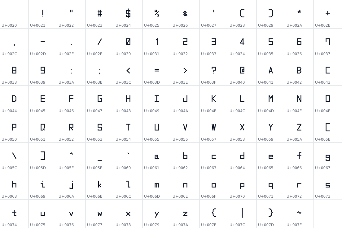 All 95 characters in monoli