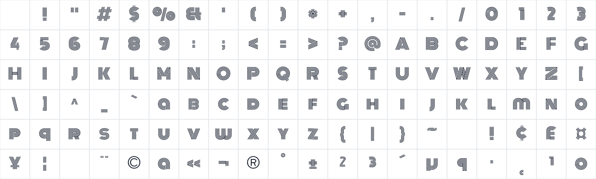 The first characters in Monoton
