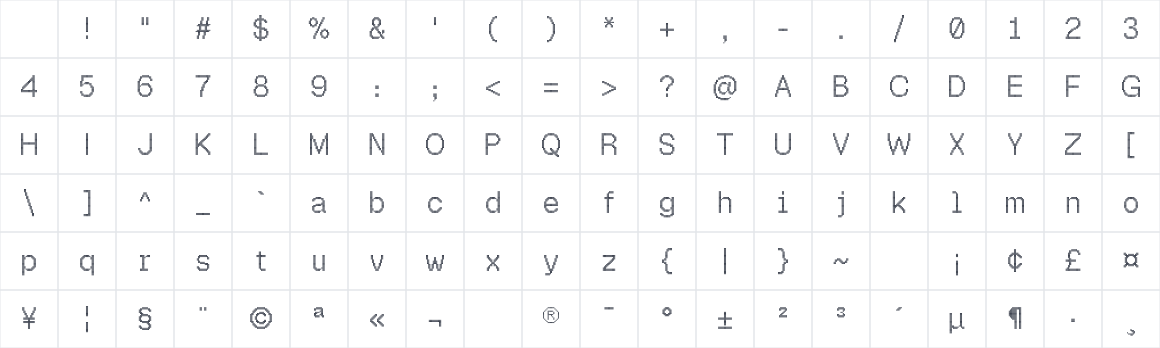The first characters in Namche Shadow Pixel Grid