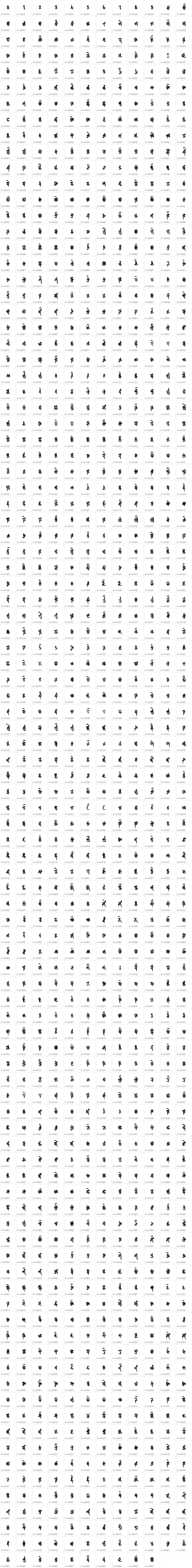 All 1174 characters in NiepshaCursive-cursive-beta