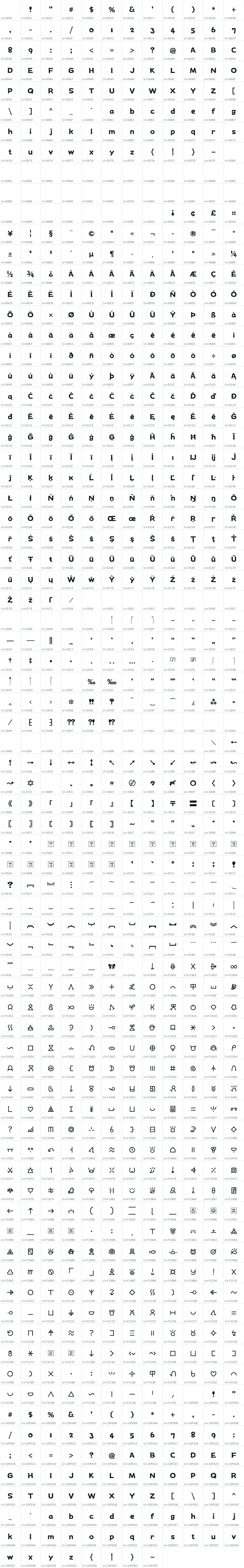 All 920 characters in Nishiki-teki-lili-densa