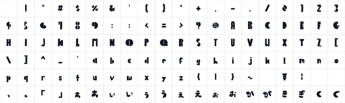 The first characters in Palette Mosaic
