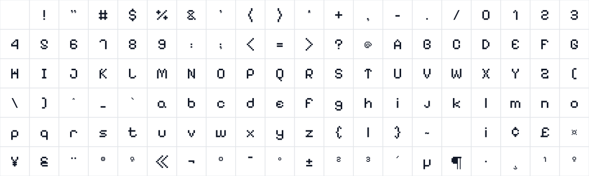 The first characters in Pixelify Sans