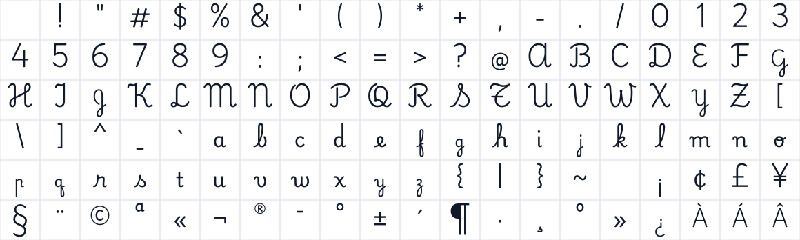 The first characters in Playwrite CL