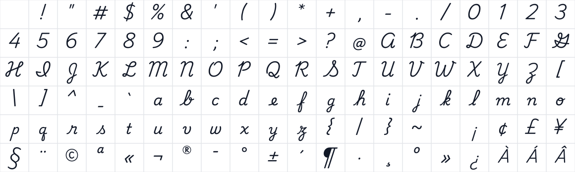 The first characters in Playwrite CO