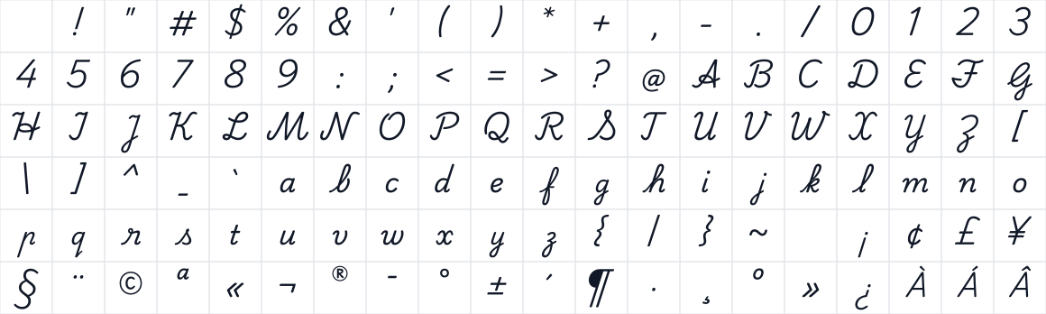 The first characters in Playwrite IN