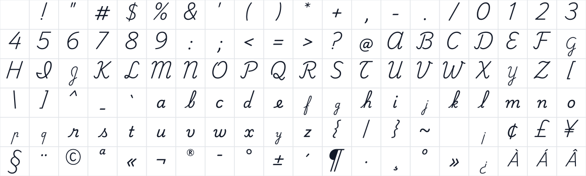 The first characters in Playwrite NL