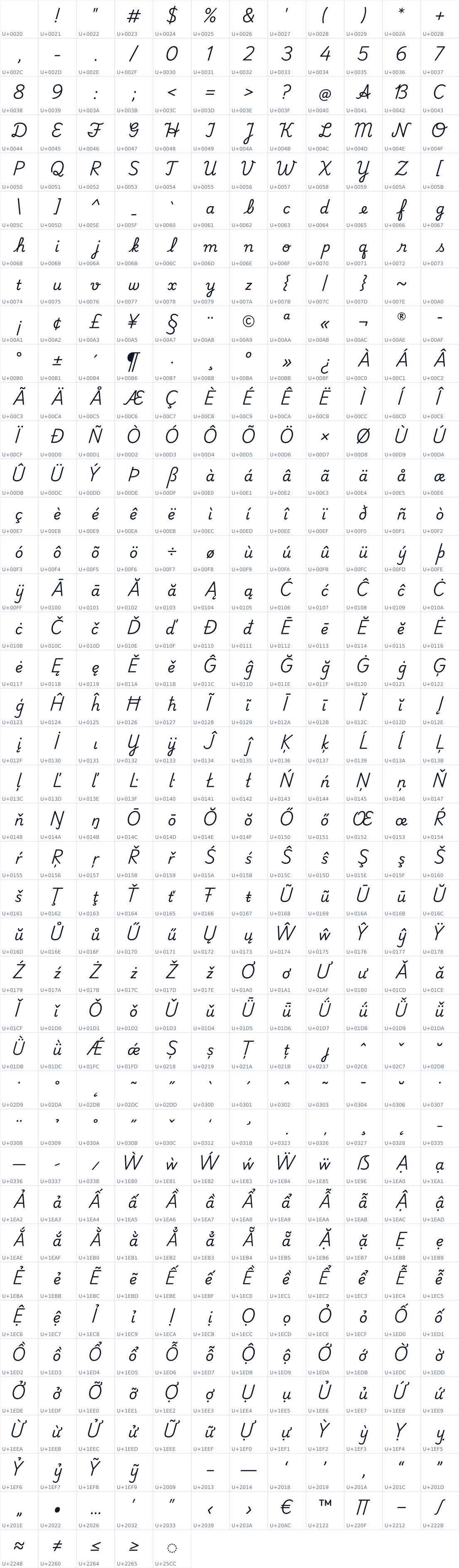 All 485 characters in Playwrite TZ
