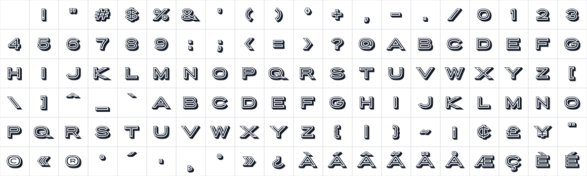 The first characters in Porter Sans Block