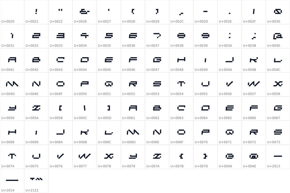 All 86 characters in Qesper Display