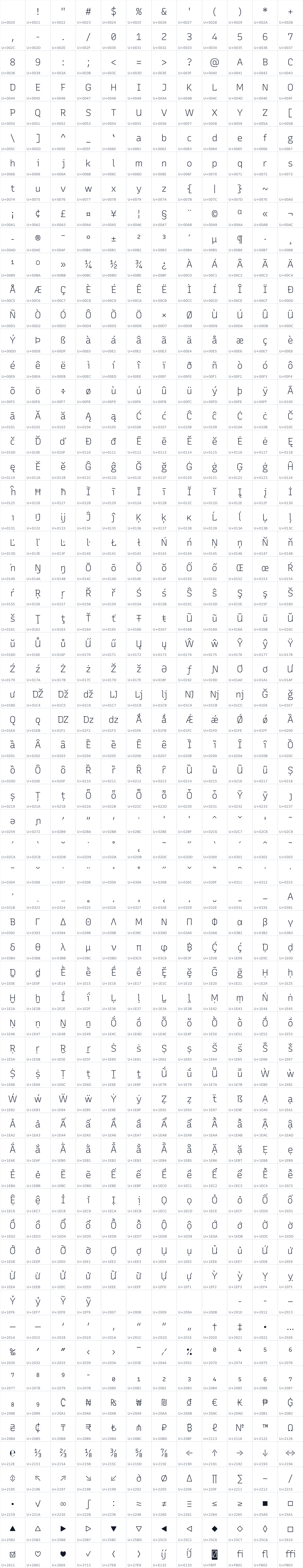 All 744 characters in Recursive