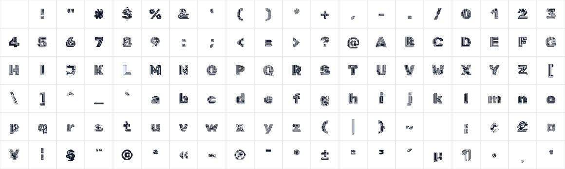 The first characters in Rubik Broken Fax