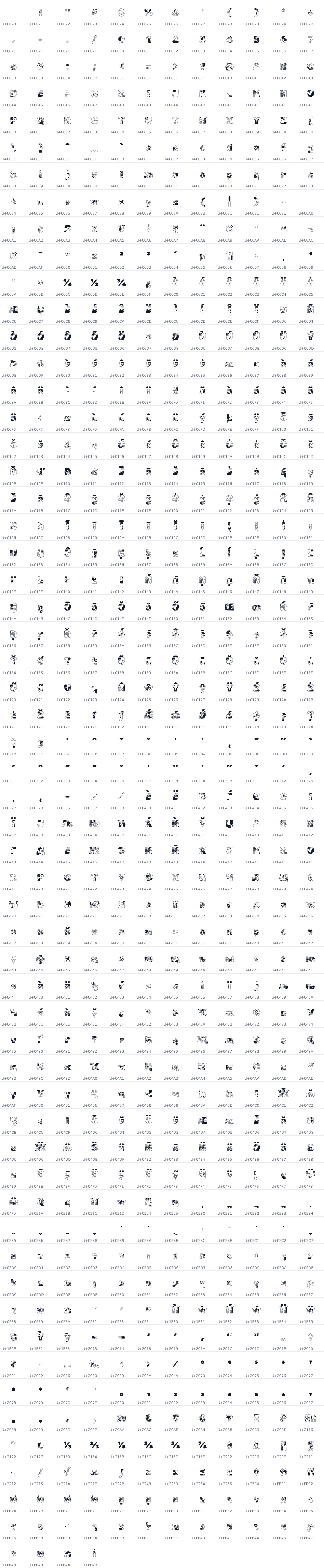 All 688 characters in Rubik Glitch Pop