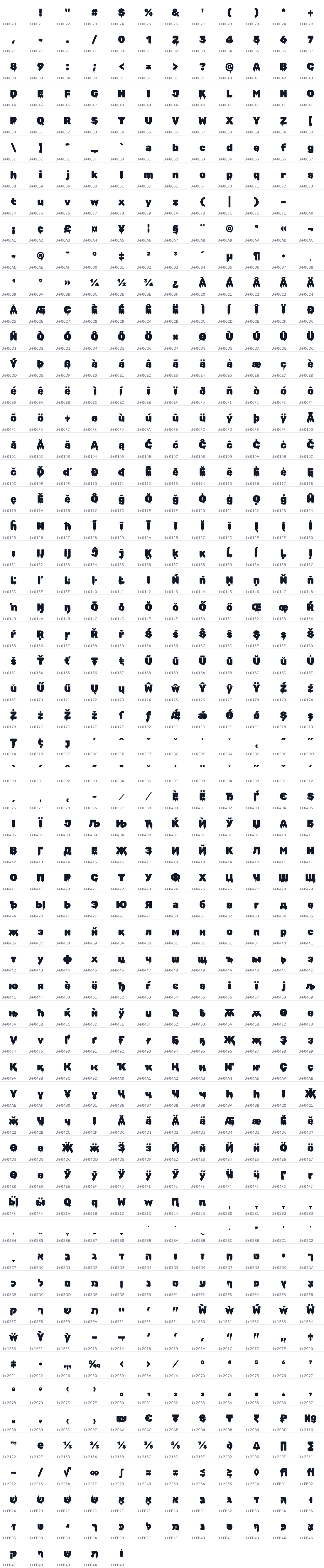 All 689 characters in Rubik Wet Paint