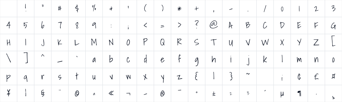 The first characters in Shadows Into Light