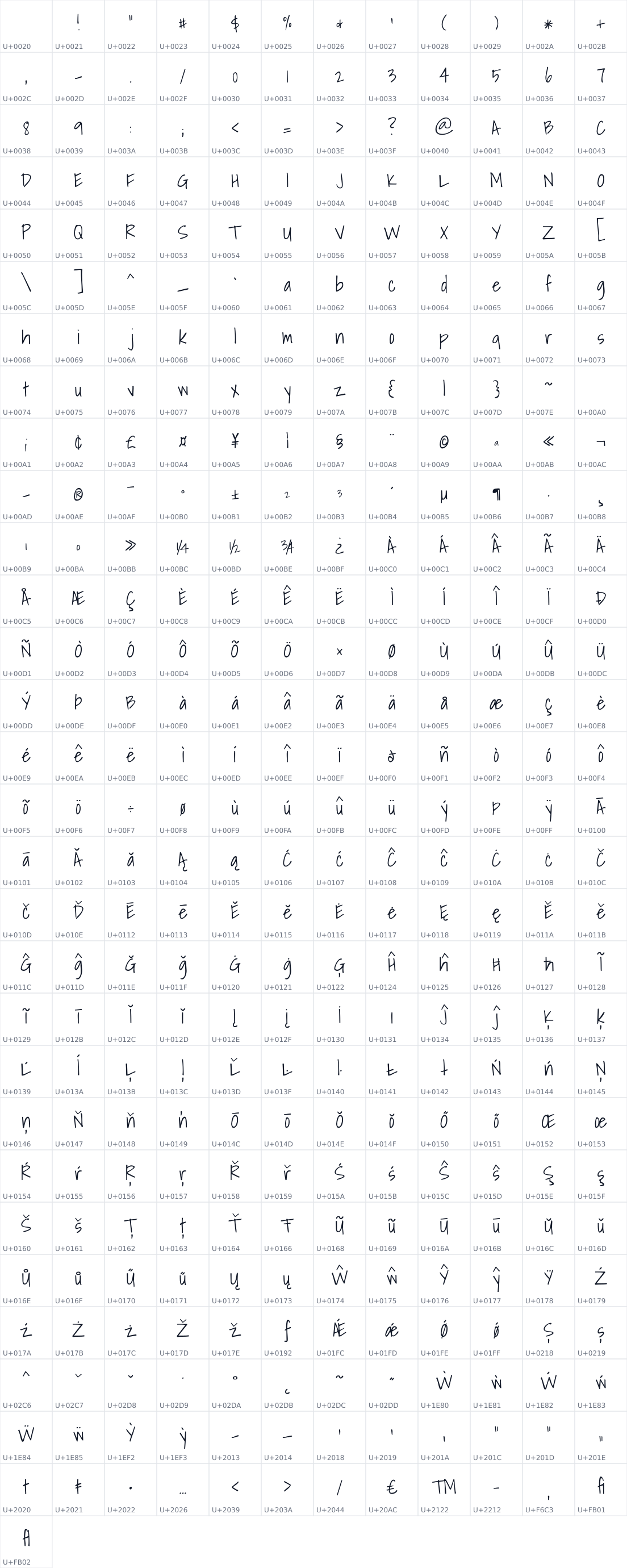All 349 characters in Shadows Into Light