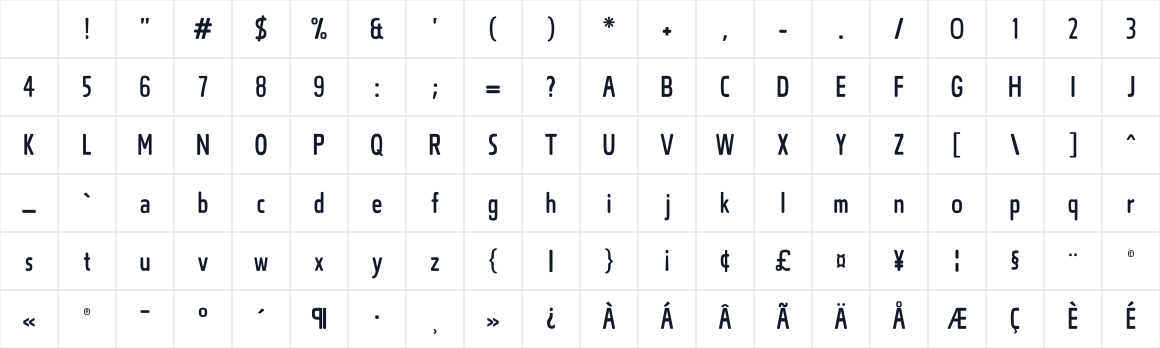 The first characters in Silson Rounded Condensed One