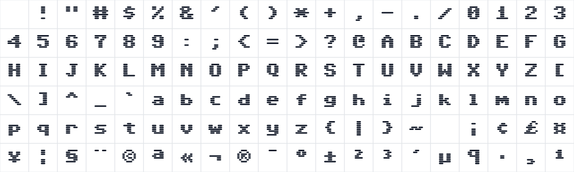 The first characters in Sixtyfour
