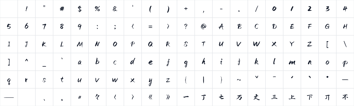 The first characters in Slidechunfeng