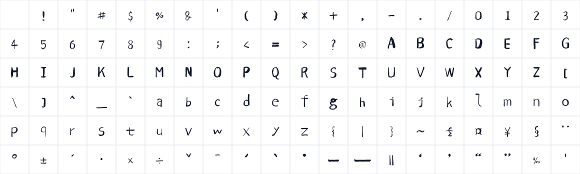 The first characters in Slidefu