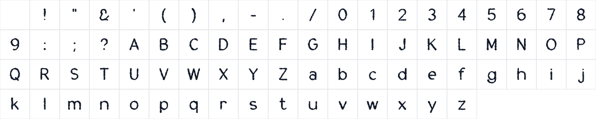 The first characters in Slop Sans