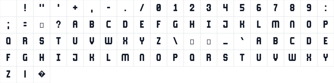 The first characters in Spiff Sans