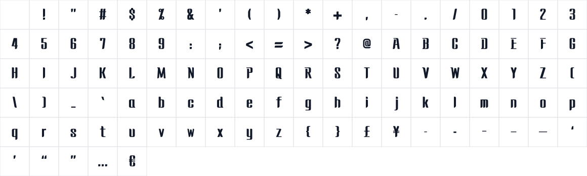 The first characters in Stone Harmony Sans
