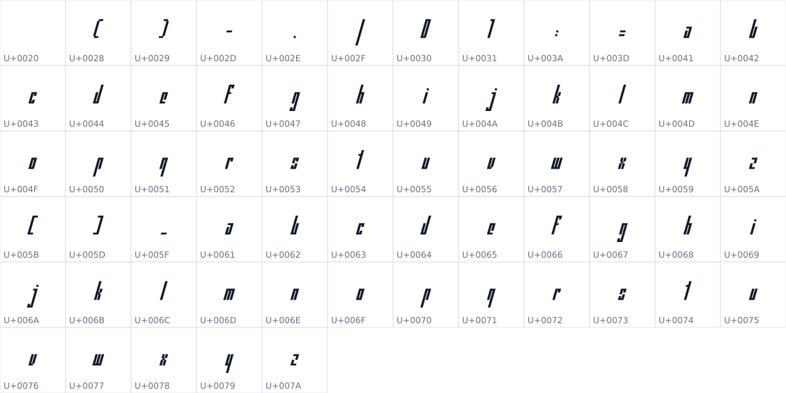 All 65 characters in thi.ng
