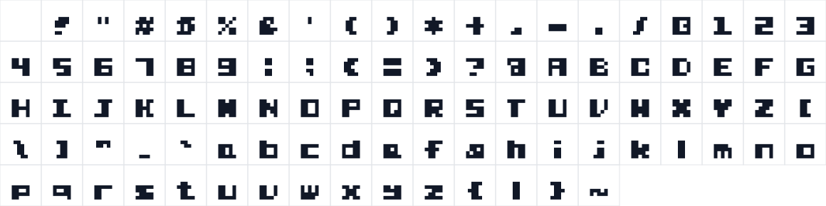 The first characters in TinyBlack
