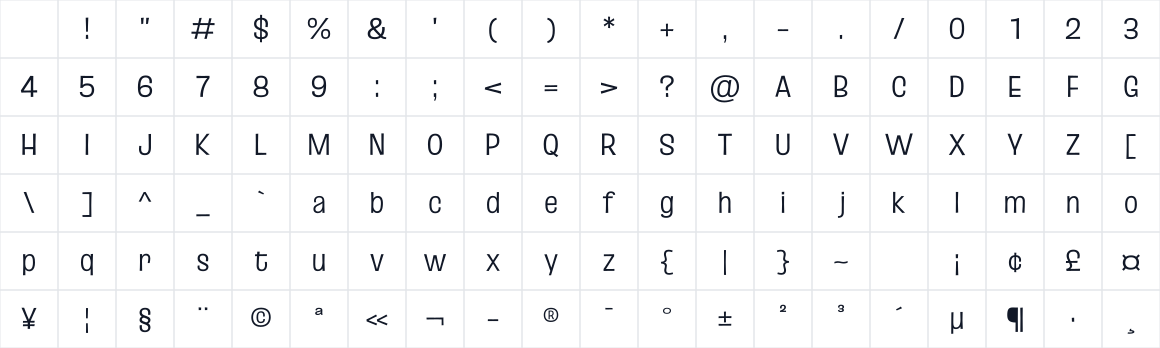 The first characters in Truculenta 72pt Expanded