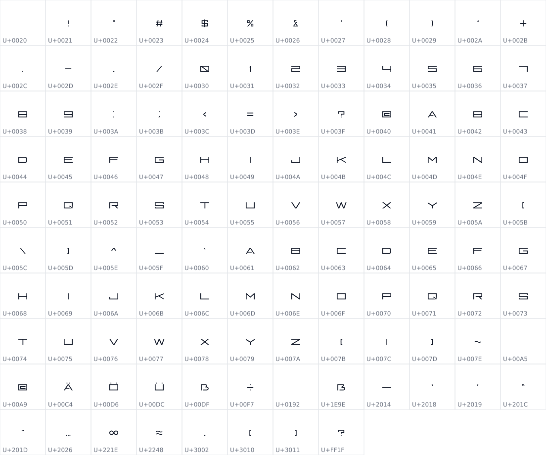 All 116 characters in Tsing
