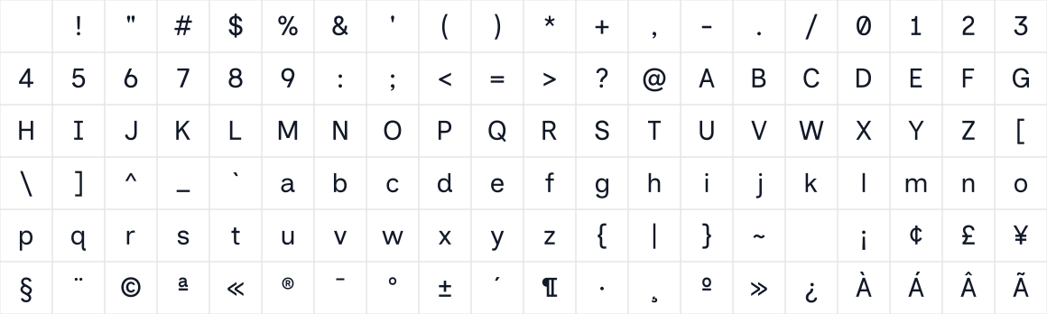 The first characters in Vinculeis Sans