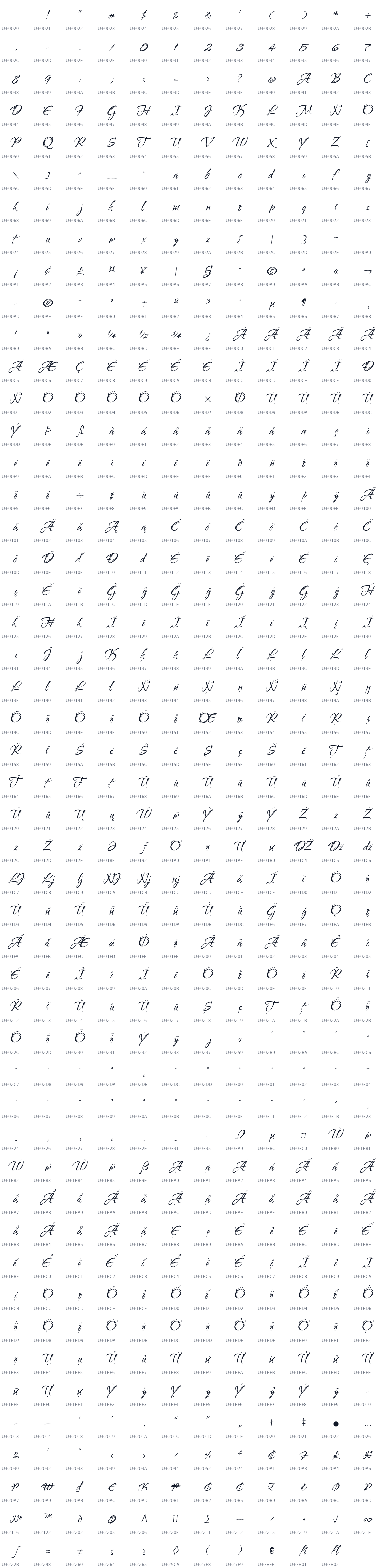 All 587 characters in Water Brush