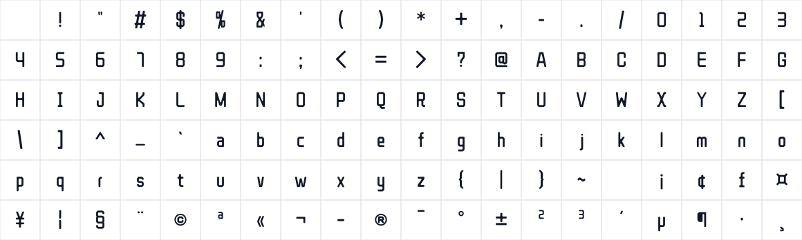 The first characters in WDXL Lubrifont SC