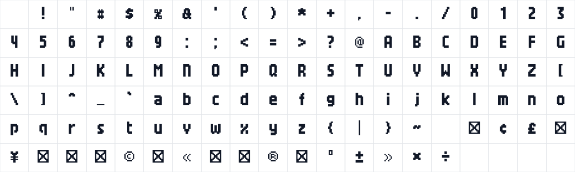 The first characters in x8y12pxDenkiChip