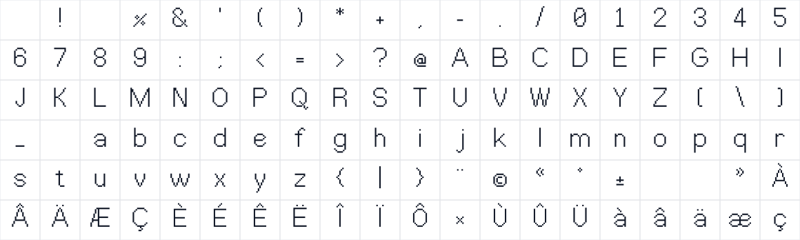 The first characters in Xenon256