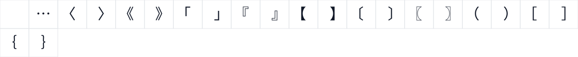 The first characters in YakuHanJPs