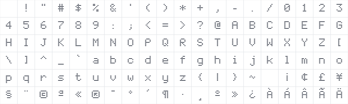The first characters in Yantar Dash