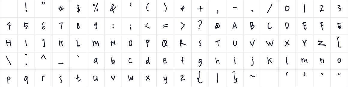 The first characters in Yantiq
