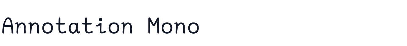 Annotation Mono — Regular_Upright_Italic.otf