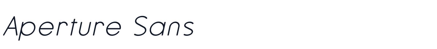 Aperture Sans — aperture-sans-light-italic.ttf