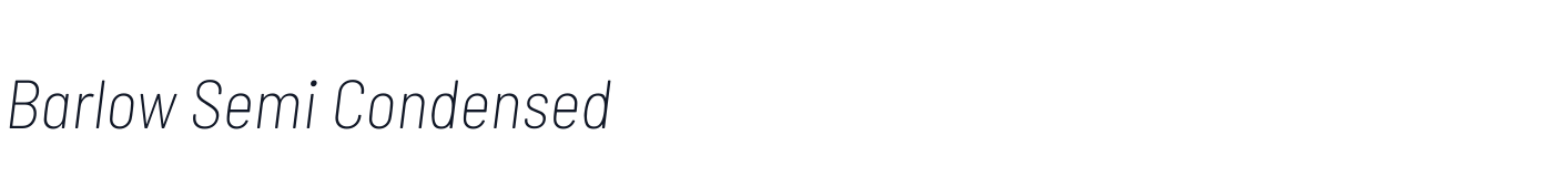 Barlow Semi Condensed — BarlowSemiCondensed-ExtraLightItalic.ttf
