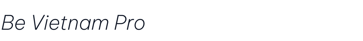 Be Vietnam Pro — BeVietnamPro-ExtraLightItalic.ttf