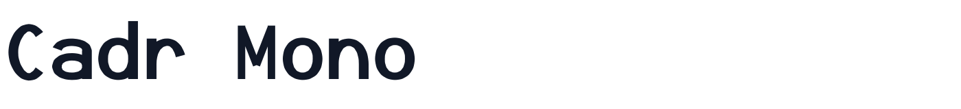 Cadr Mono — CadrMono-Bold.ttf