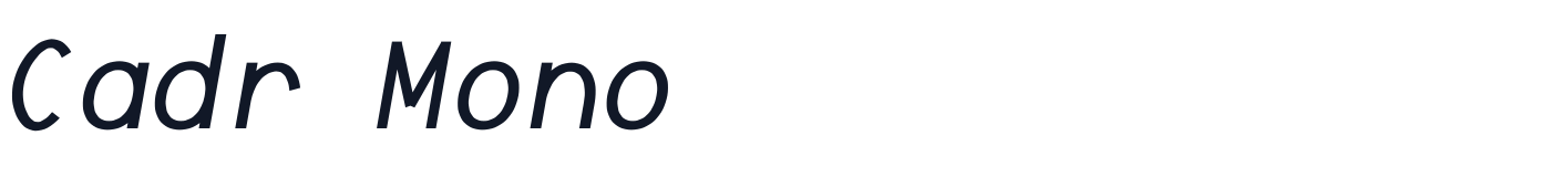 Cadr Mono — CadrMono-Italic.ttf