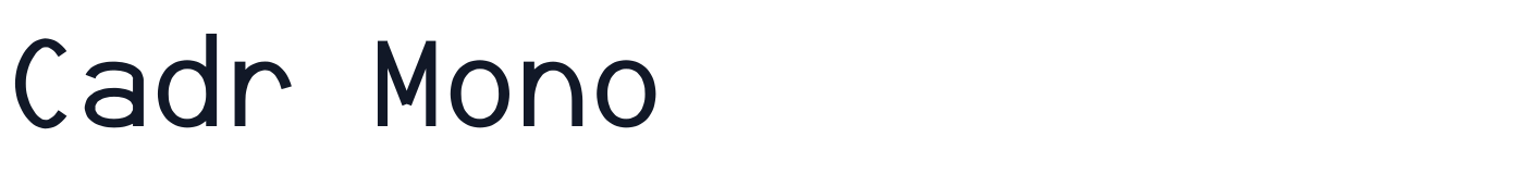 Cadr Mono — CadrMono-Regular.ttf