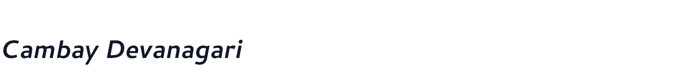 Cambay Devanagari — CambayDevanagari-BoldOblique.AH.ttf