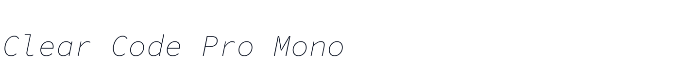 Clear Code Pro Mono — ClearCodeProMono-ExtraLightItalic.ttf